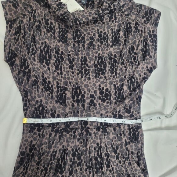 NEW Banana Republic animal print wool blend cowl‎ neck dress S - Picture 10 of 12